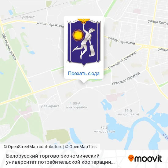 Карта Белорусский торгово-экономический университет потребительской кооперации