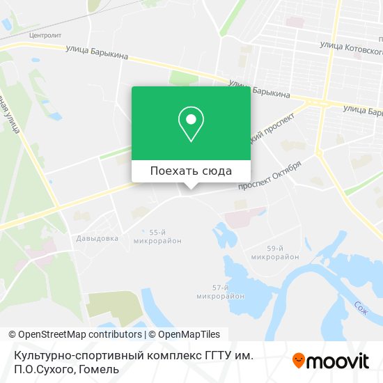 Карта Культурно-спортивный комплекс ГГТУ им. П.О.Сухого