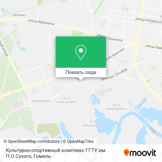 Карта Культурно-спортивный комплекс ГГТУ им. П.О.Сухого