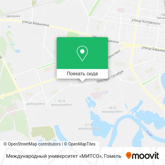 Карта Международный университет «МИТСО»