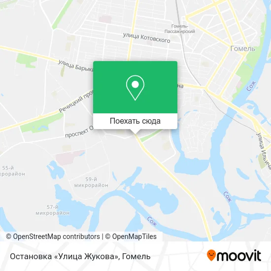 Карта Остановка «Улица Жукова»