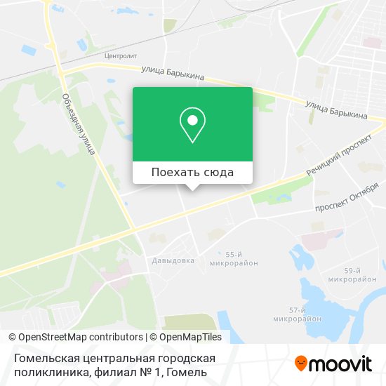 Карта Гомельская центральная городская поликлиника, филиал № 1
