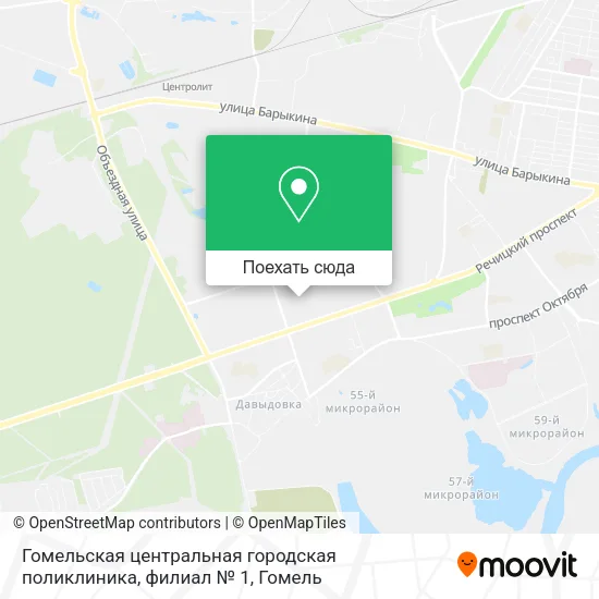 Карта Гомельская центральная городская поликлиника, филиал № 1