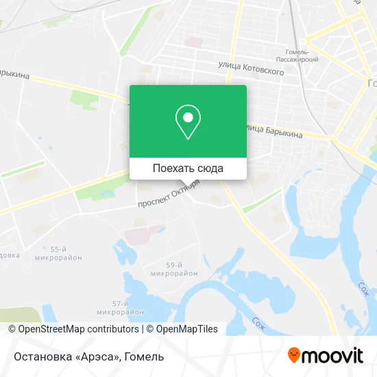 Карта Остановка «Арэса»