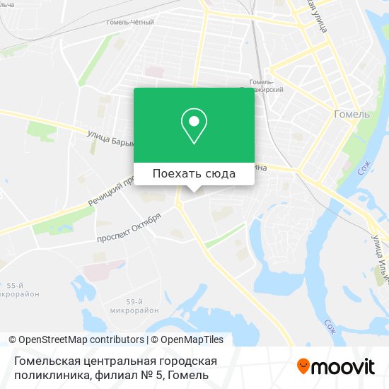Карта Гомельская центральная городская поликлиника, филиал № 5