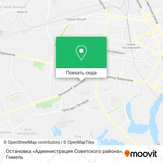Карта Остановка «Администрация Советского района»