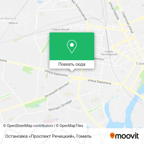Карта Остановка «Проспект Речицкий»