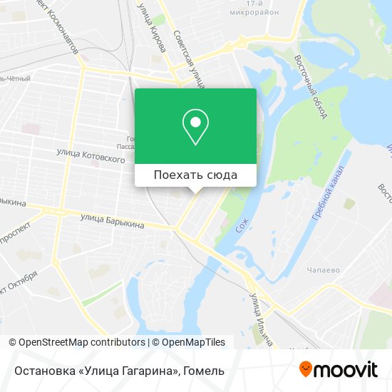 Карта Остановка «Улица Гагарина»