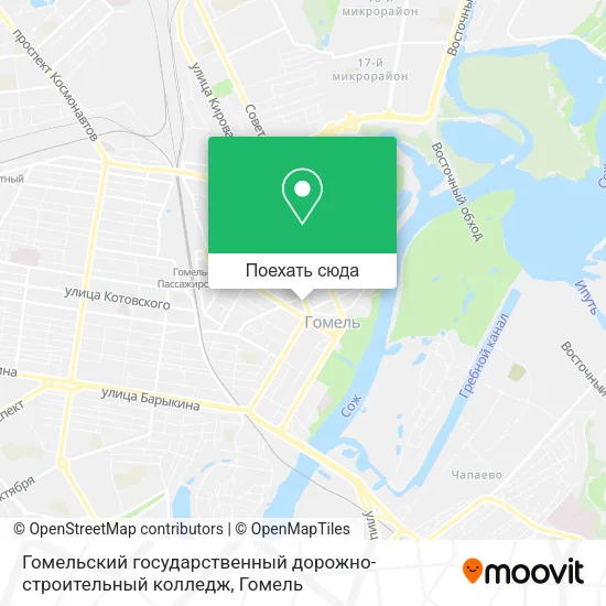 Карта Гомельский государственный дорожно-строительный колледж