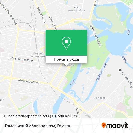 Карта Гомельский облисполком