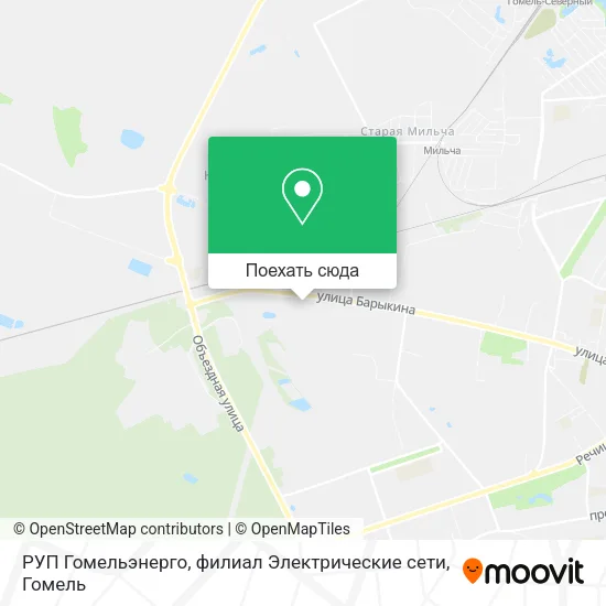 Карта РУП Гомельэнерго, филиал Электрические сети