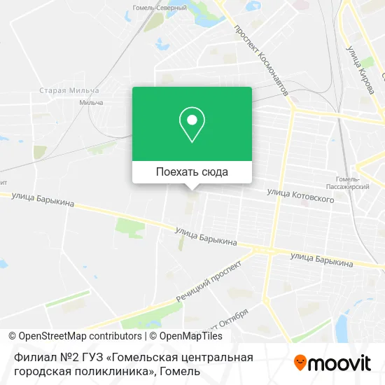 Карта Филиал №2 ГУЗ «Гомельская центральная городская поликлиника»