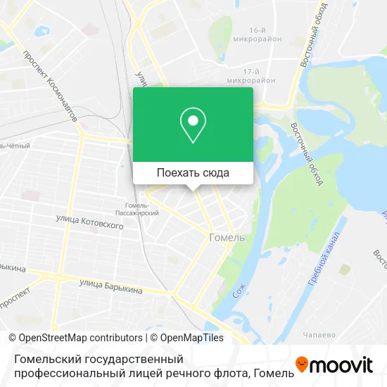 Карта Гомельский государственный профессиональный лицей речного флота