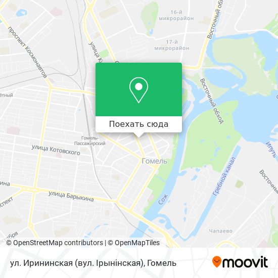 Карта ул. Ирининская (вул. Ірынінская)