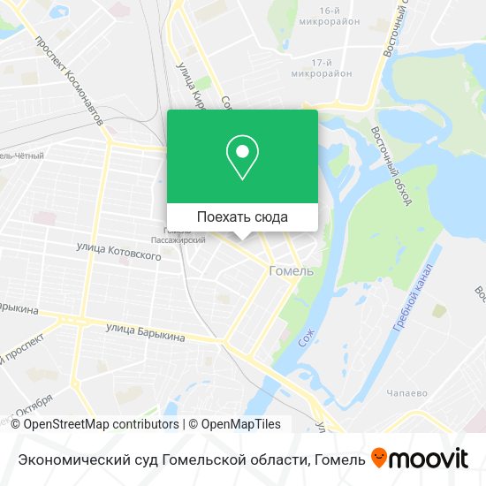 Карта Экономический суд Гомельской области