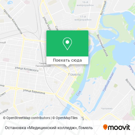 Карта Остановка «Медицинский колледж»