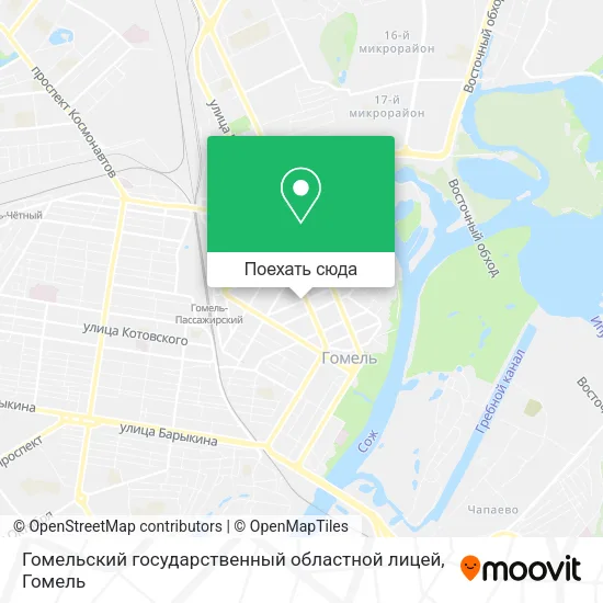 Карта Гомельский государственный областной лицей