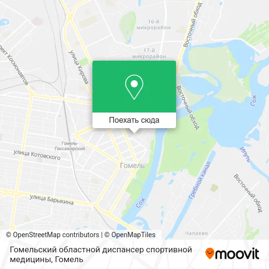 Карта Гомельский областной диспансер спортивной медицины