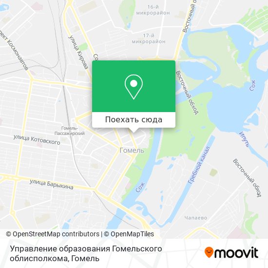 Карта Управление образования Гомельского облисполкома