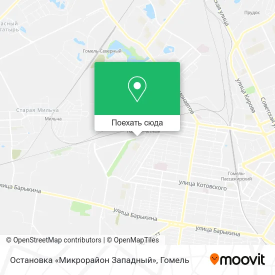 Карта Остановка «Микрорайон Западный»