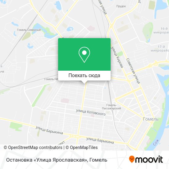 Карта Остановка «Улица Ярославская»