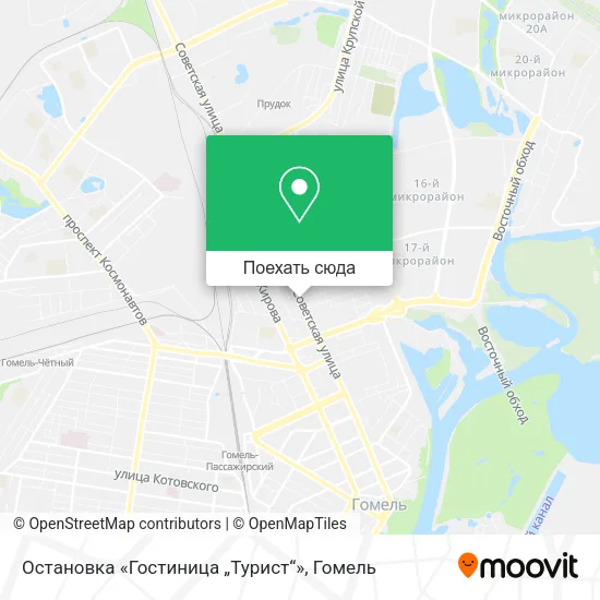 Карта Остановка «Гостиница „Турист“»