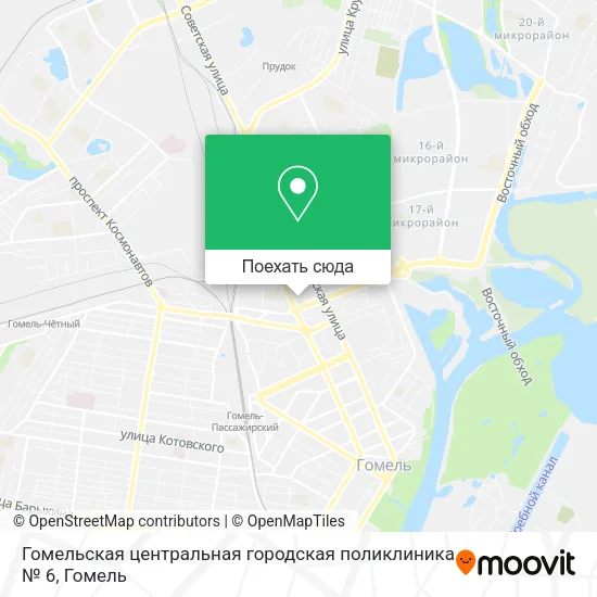 Карта Гомельская центральная городская поликлиника № 6