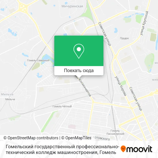 Карта Гомельский государственный профессионально-технический колледж машиностроения