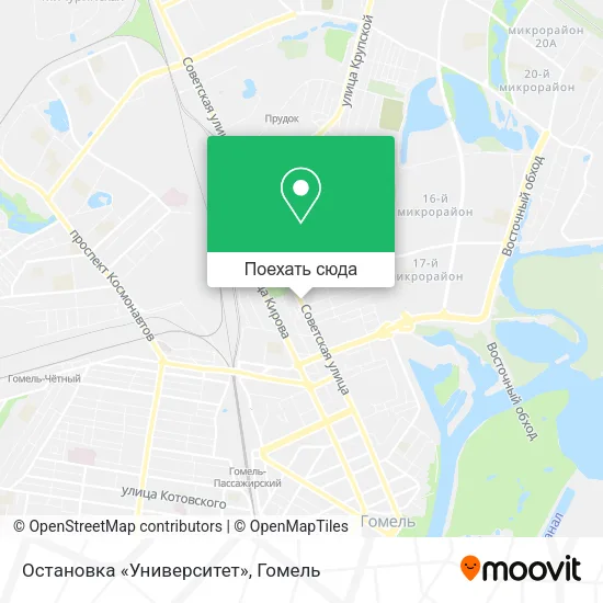 Карта Остановка «Университет»