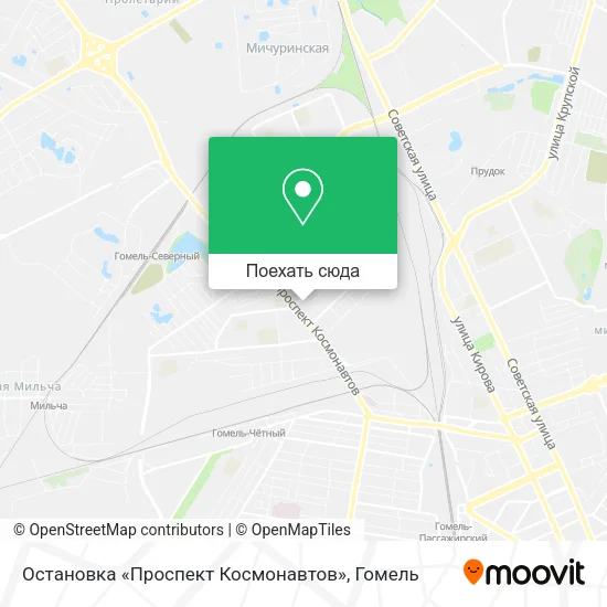 Карта Остановка «Проспект Космонавтов»