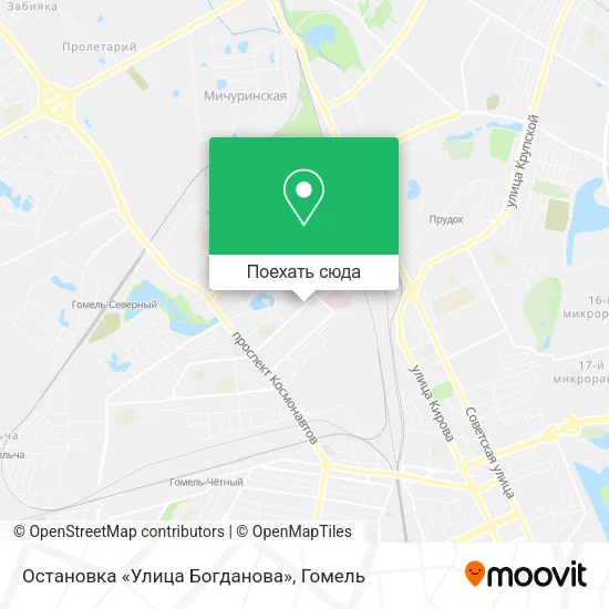 Карта Остановка «Улица Богданова»
