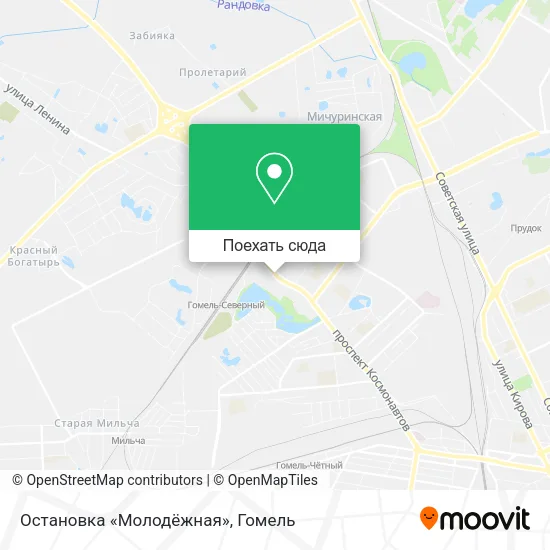 Карта Остановка «Молодёжная»
