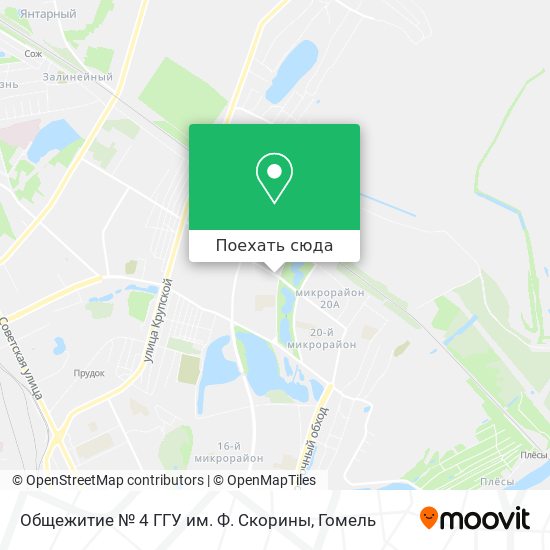 Карта Общежитие № 4 ГГУ им. Ф. Скорины