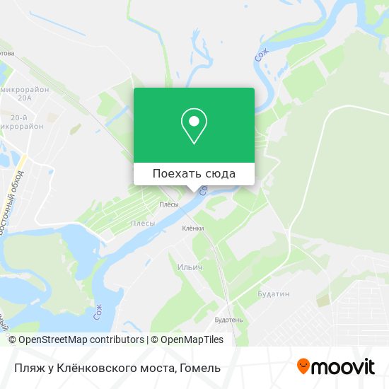 Карта Пляж у Клёнковского моста