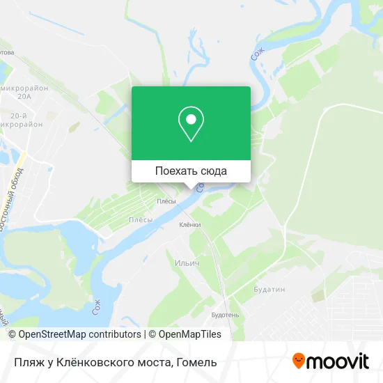 Карта Пляж у Клёнковского моста