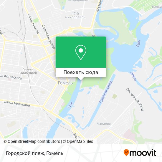 Карта Городской пляж