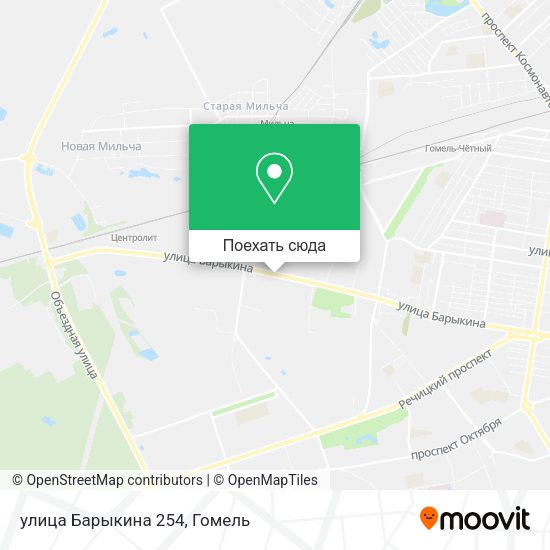 Карта улица Барыкина 254