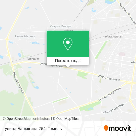 Карта улица Барыкина 254