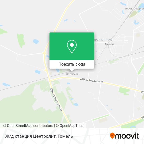 Карта Ж/д станция Центролит
