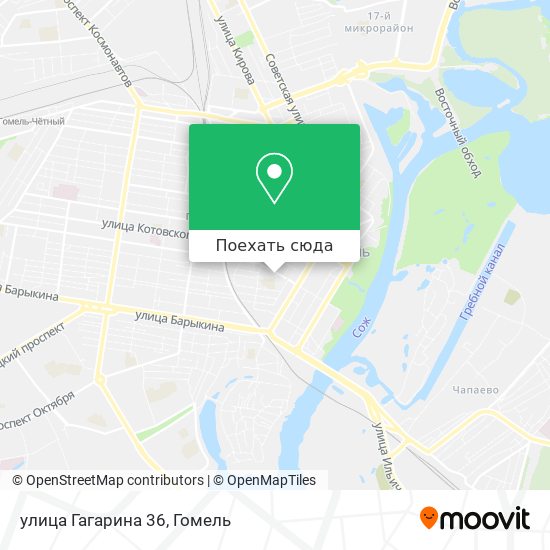 Карта улица Гагарина 36