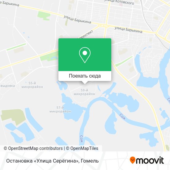 Карта Остановка «Улица Серёгина»