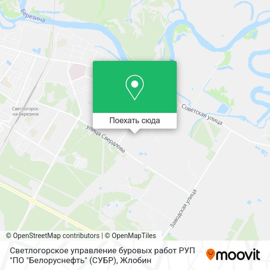 Карта Светлогорское управление буровых работ РУП "ПО "Белоруснефть" (СУБР)