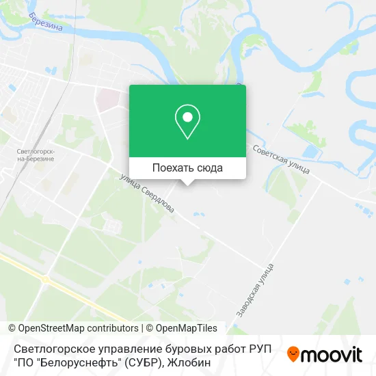 Карта Светлогорское управление буровых работ РУП "ПО "Белоруснефть" (СУБР)