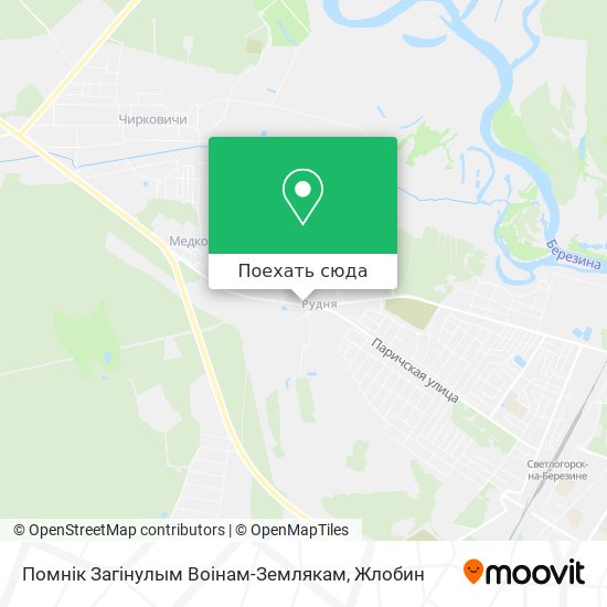 Карта Помнік Загінулым Воінам-Землякам