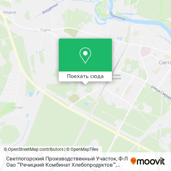 Карта Светлогорский Производственный Участок, Ф-Л Оао ""Речицкий Комбинат Хлебопродуктов""