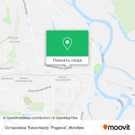Карта Остановка "Кинотеатр "Родина"