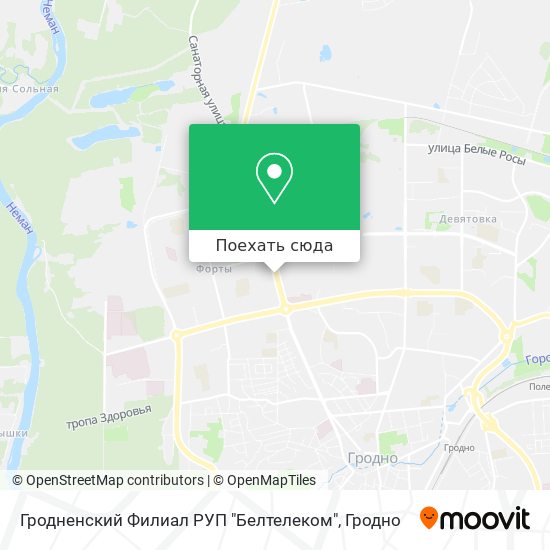 Карта Гродненский Филиал РУП "Белтелеком"