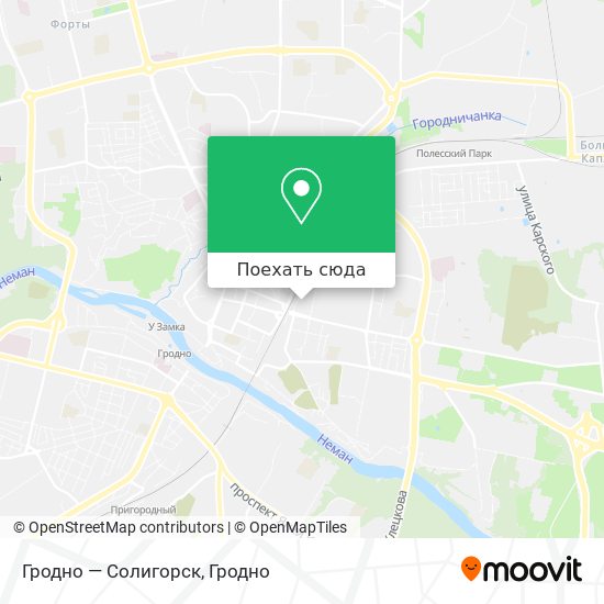 Карта Гродно — Солигорск