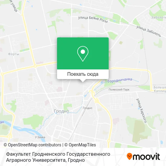 Карта Факультет Гродненского Государственного Аграрного Университета