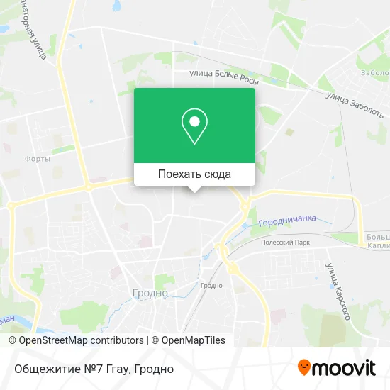 Карта Общежитие №7 Ггау